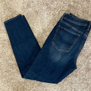 American Eagle 360 Next Level Stretch Ripped Denim Hi-Rise Skinny Jeans - Sz 12